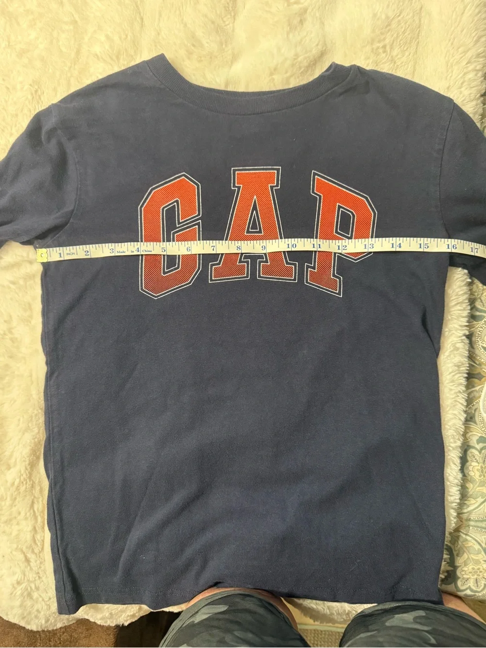 GAP Navy Long Sleeve Tee with Red Logo
